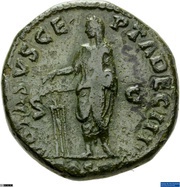Dupondius - Antoninus Pius VOTA SVSCEPTA DEC III COS IIII S C, Rome, 158-159 reverse image