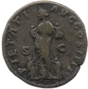 Dupondius - Antoninus Pius PIETATI AVG COS IIII S C; Pietas, Rome, 160-161 reverse image