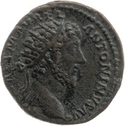 Dupondius - Marcus Aurelius FEL TEMP TR P XV COS III S C; Felicitas obverse image