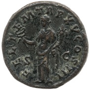 Dupondius - Marcus Aurelius FEL TEMP TR P XV COS III S C; Felicitas, Rome, 161 reverse image