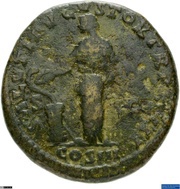 Dupondius - Marcus Aurelius SALVTI AVGVSTOR TR P XVII COS III S C; Salus, Rome, 162-163 reverse image