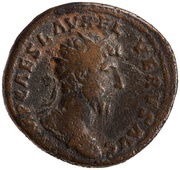Dupondius - Lucius Verus FORT RED TR POT III COS II S C; Fortuna obverse image