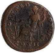 Dupondius - Lucius Verus FORT RED TR POT III COS II S C; Fortuna, Rome, 162-163 reverse image