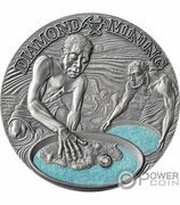 2000 Francs Diamond mining reverse image