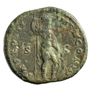 Dupondius - Marcus Aurelius TR P XVIII IMP II COS III S C; Mars, Rome, 163-164 reverse image