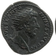 Dupondius - Marcus Aurelius TR P XVIII IMP II COS III S C; Victory obverse image