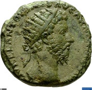 Dupondius - Marcus Aurelius TR POT XX IMP III COS III S C; Providentia obverse image