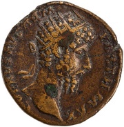 Dupondius - Lucius Verus TR POT VI IMP III COS II S C obverse image