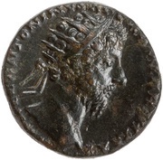 Dupondius - Marcus Aurelius TR POT XX IMP IIII COS III S C; Victory obverse image