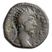Dupondius - Marcus Aurelius TR POT XX IMP IIII COS III S C; Victory obverse image