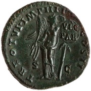 Dupondius - Lucius Verus TR POT VI IMP IIII COS II S C; Victory, Rome, 166 reverse image