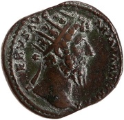 Dupondius - Lucius Verus TR POT VII IMP IIII COS III S C; Victory obverse image