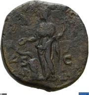 Dupondius - Marcus Aurelius SALVTI AVG COS III S C; Salus, Rome, 169-170 reverse image