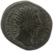 Dupondius - Marcus Aurelius COS III S C; Mars obverse image