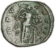 Dupondius - Marcus Aurelius IMP VI COS III S C; Victory, Rome, 170-171 reverse image