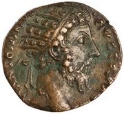Dupondius - Marcus Aurelius IMP VI COS III S C; Victory obverse image