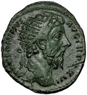 Dupondius - Marcus Aurelius IMP VI COS III S C; Roma and Victory obverse image