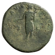 Dupondius - Marcus Aurelius RELIG AVG IMP VI COS III S C; Mercury, Rome, 172-173 reverse image