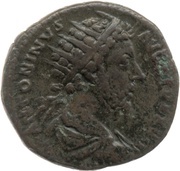 Dupondius - Marcus Aurelius RELIG AVG IMP VI COS III S C; Mercury obverse image