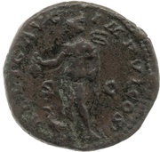 Dupondius - Marcus Aurelius RELIG AVG IMP VI COS III S C; Mercury, Rome, 172-173 reverse image