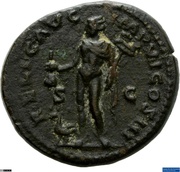 Dupondius - Marcus Aurelius RELIG AVG IMP VI COS III S C; Mercury, Rome, 172-173 reverse image