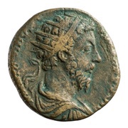 Dupondius - Marcus Aurelius IMP VI COS III S C; Jupiter obverse image