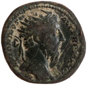 Dupondius - Marcus Aurelius IMP VII COS III S C; Roma and Victory obverse image
