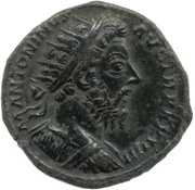 Dupondius - Marcus Aurelius IMP VII COS III S C; Roma and Victory obverse image