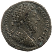 Dupondius - Marcus Aurelius IMP VII COS III S C; Annona obverse image