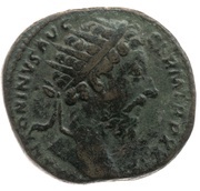 Dupondius - Marcus Aurelius IMP VII COS III S C; Annona obverse image