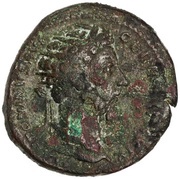 Dupondius - Marcus Aurelius LIBERALITAS AVG VI IMP VII COS III S C; Liberalitas obverse image