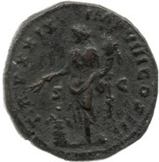 Dupondius - Marcus Aurelius TR P XXIX IMP VIII COS III S C; Annona, Rome, 175 reverse image