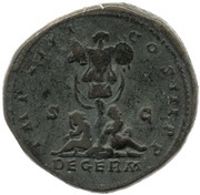 Dupondius - Marcus Aurelius IMP VIII COS III P P DE GERM S C, Rome, 176-177 reverse image