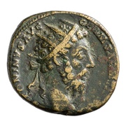 Dupondius - Marcus Aurelius IMP VIII COS III P P DE GERM S C obverse image