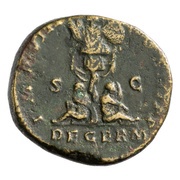 Dupondius - Marcus Aurelius IMP VIII COS III P P DE GERM S C, Rome, 176-177 reverse image