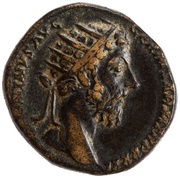 Dupondius - Marcus Aurelius IMP VIII COS III DE SARM S C obverse image
