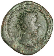 Dupondius - Marcus Aurelius IMP VIII COS III FELICITATI AVG P P S C; Neptune obverse image