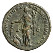 Dupondius - Marcus Aurelius IMP VIII COS III P P PAX AETERNA AVG S C; Pax, Rome, 176-177 reverse image