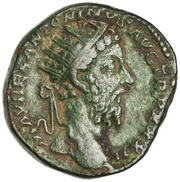 Dupondius - Marcus Aurelius IMP VIIII COS III P P S C; Aequitas obverse image
