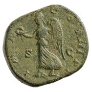 Dupondius - Marcus Aurelius IMP X COS III P P S C; Victory, Rome, 179 reverse image