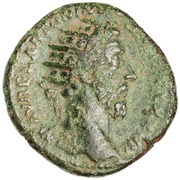 Dupondius - Marcus Aurelius IMP X COS III P P S C; Victory obverse image