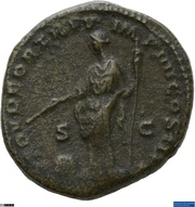Dupondius - Commodus PROV DEOR TR P V IMP IIII COS II P P S C; Providentia, Rome, 180 reverse image