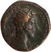 Dupondius - Commodus VOTA DEC ANN SVSC TR P VI IMP IIII COS III P P S C obverse image