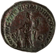 Dupondius - Commodus ANN AVG TR P VII IMP IIII COS III P P S C; Annona, Rome, 181-182 reverse image