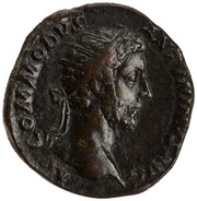 Dupondius - Commodus SALVS AVG TR P VII IMP IIII COS III P P S C; Salus obverse image