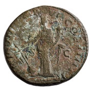 Dupondius - Commodus TR P VIII IMP VI COS IIII P P S C; Fortuna, Rome, 183 reverse image