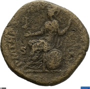Dupondius - Commodus P M TR P VIIII IMP VII COS IIII P P S C; Roma and Victory, Rome, 184 reverse image