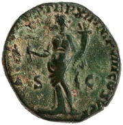 Dupondius - Commodus P M TR P XII IMP VIII COS V P P S C; Felicitas, Rome, 186-187 reverse image