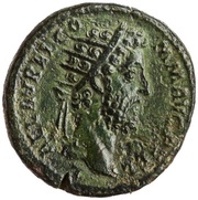 Dupondius - Commodus HERCVLI ROMANO AVG S C; Hercules obverse image