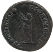 Dupondius - Pertinax PROVIDENTIAE DEORVM COS II S C; Providentia, Rome, 193 reverse image